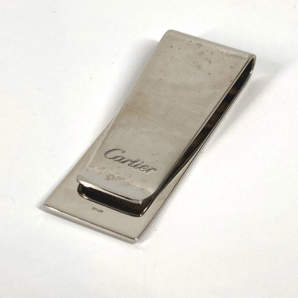 CARTIER logo Wallet Money clip SS Silver